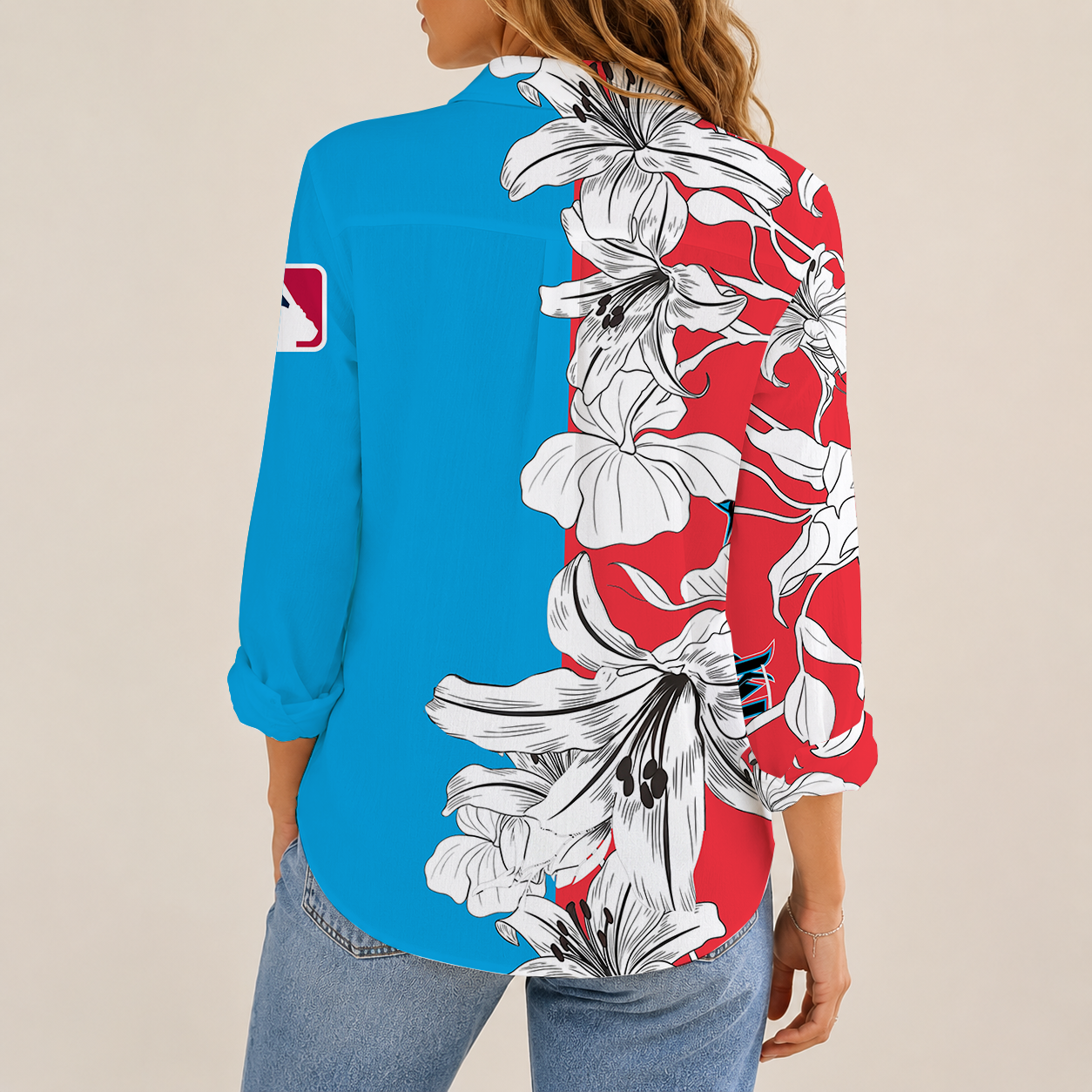 Limited Edition – Customized MLB Miami Marlins Women Casual Shirt - Image 2