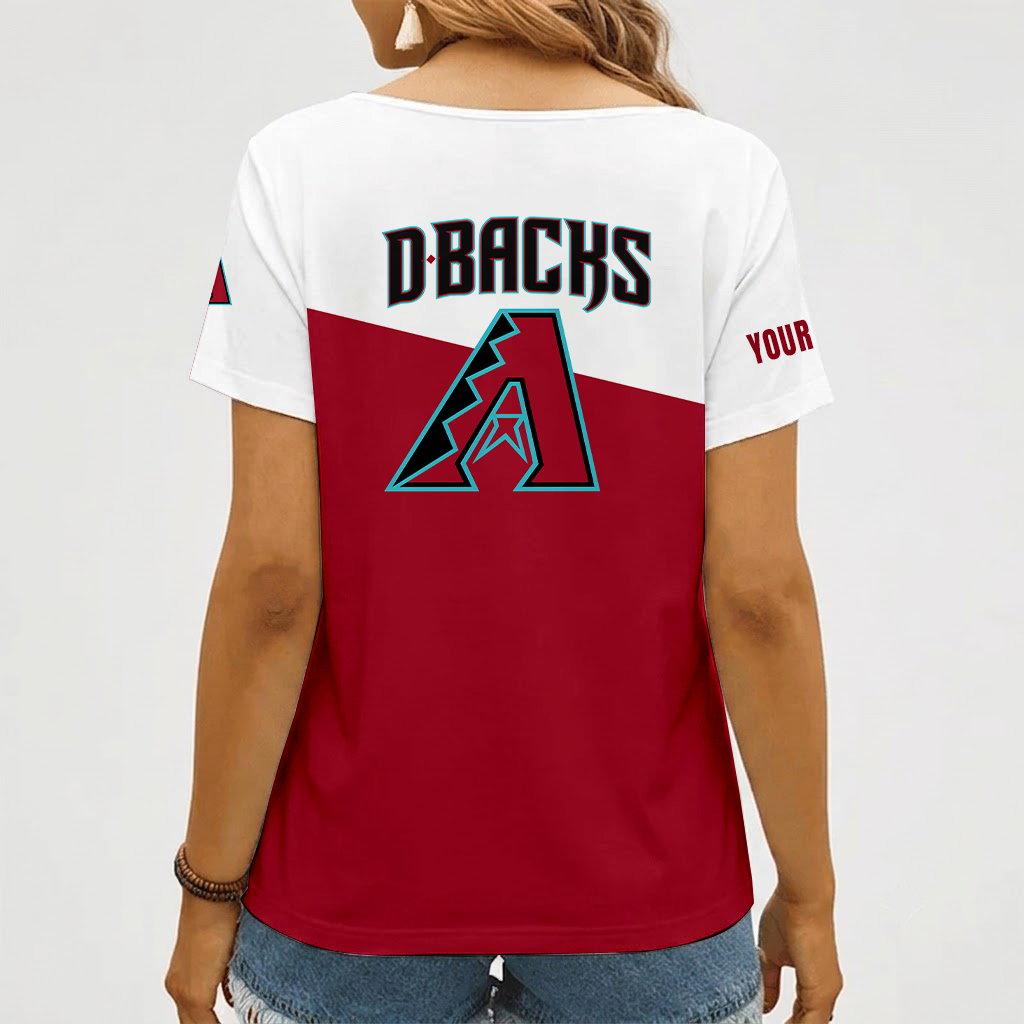 Limited Edition – Customized MLB Arizona Diamondbacks V-Neck Female Shirt - Image 2