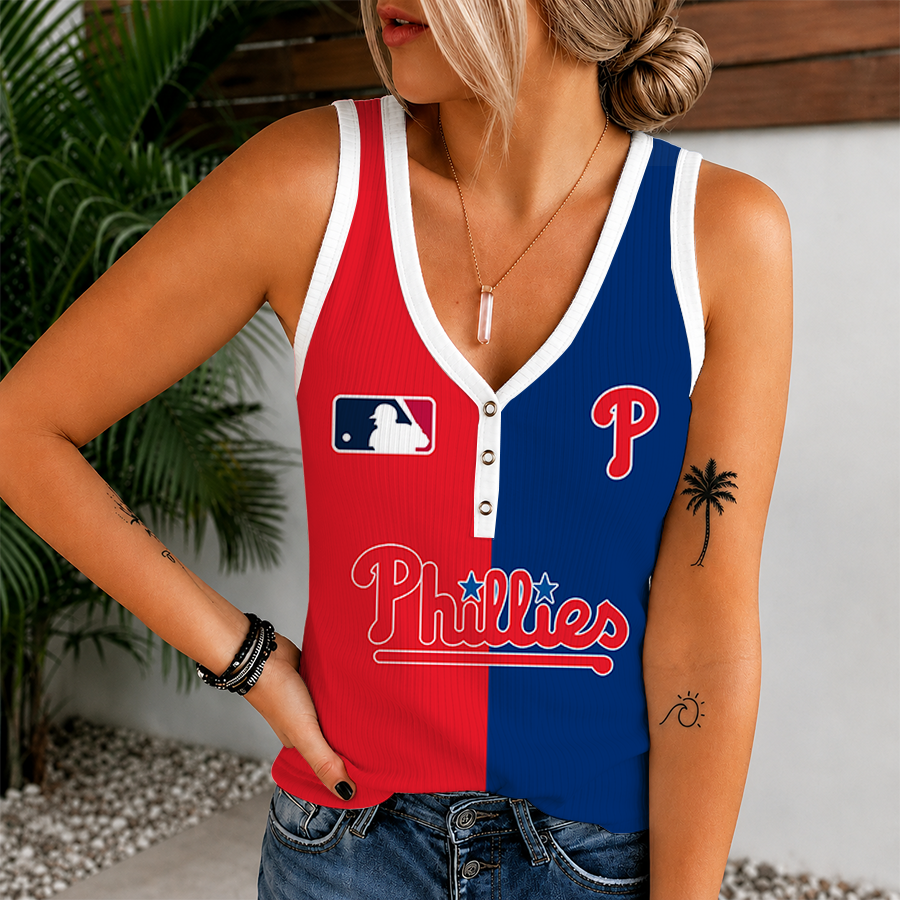 Limited Edition – Customized MLB Philadelphia Phillies Women’s V-Neck Tank Top
