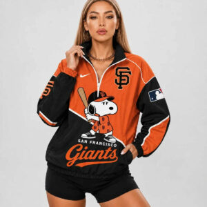 Limited Edition – Customized MLB San Francisco Giants V-Neck Zipper Sweatshirt Jacket