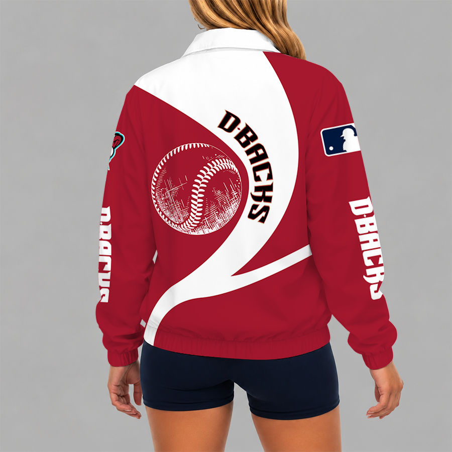 Limited Edition – Customized MLB Arizona Diamondbacks V-Neck Zipper Sweatshirt Jacket - Image 2