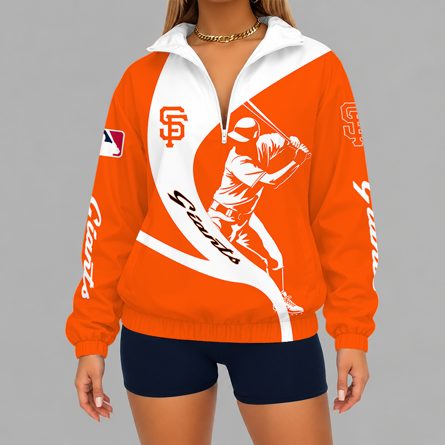 Limited Edition – Customized MLB San Francisco Giants V-Neck Zipper Sweatshirt Jacket