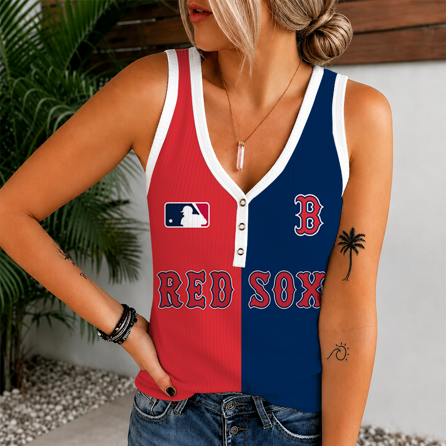 Limited Edition – Customized MLB Boston Red Sox Women’s V-Neck Tank Top