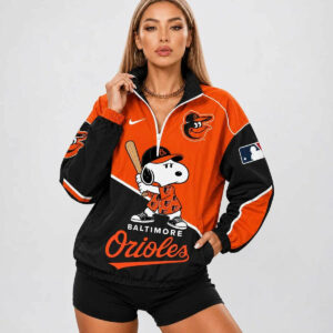 Limited Edition – Customized MLB Baltimore Orioles V-Neck Zipper Sweatshirt Jacket