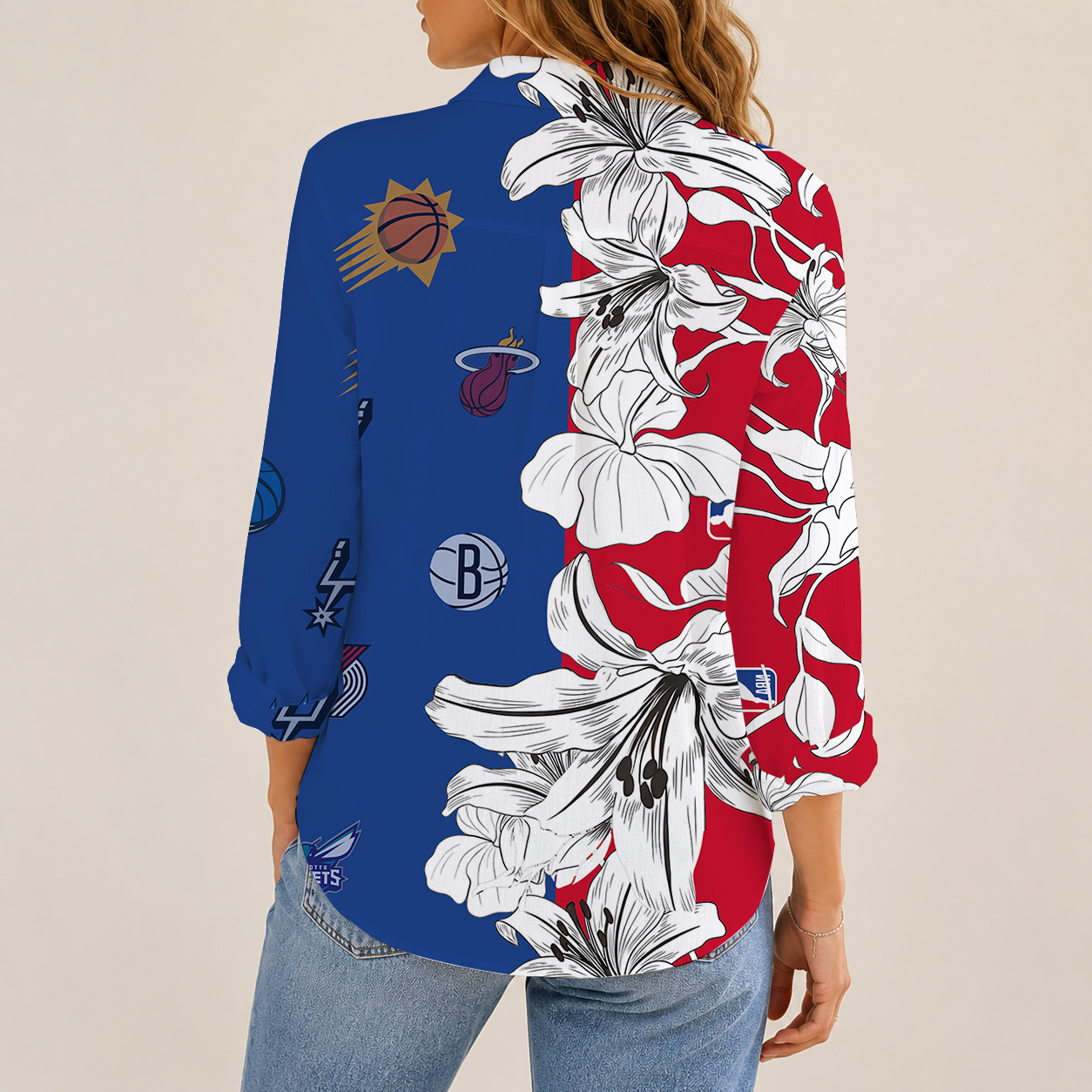 Limited Edition – Customized Nba All Teams Women Casual Shirt For Fan - Image 2