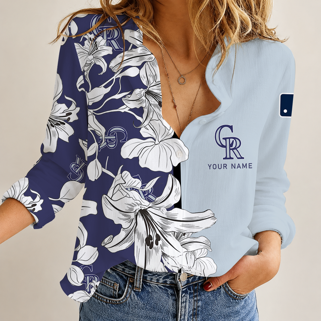 Limited Edition – Customized MLB Colorado Rockies Women Casual Shirt