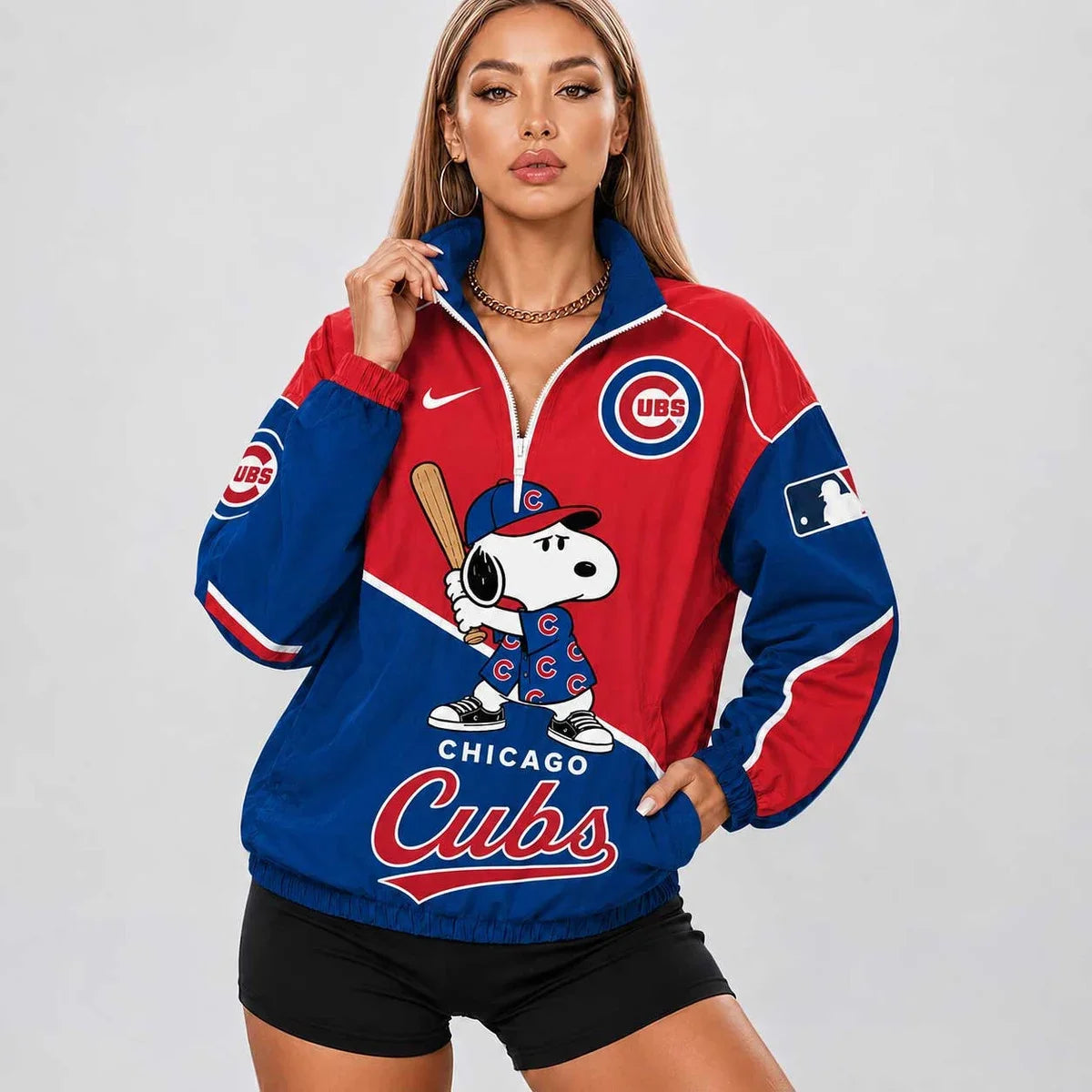Limited Edition – Customized MLB Chicago Cubs V-Neck Zipper Sweatshirt Jacket