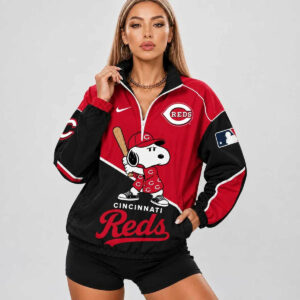 Limited Edition – Customized MLB Cincinnati Reds V-Neck Zipper Sweatshirt Jacket