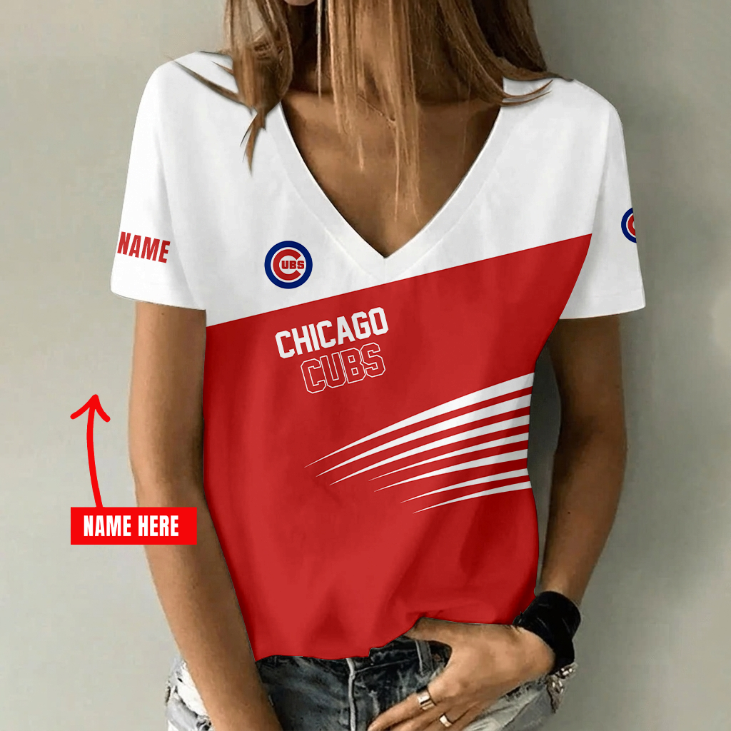 Limited Edition – Customized MLB Chicago Cubs V-Neck Female Shirt