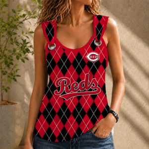 Limited Edition – Customized MLB Cincinnati Khakis O-Ring Shoulder Tank Top