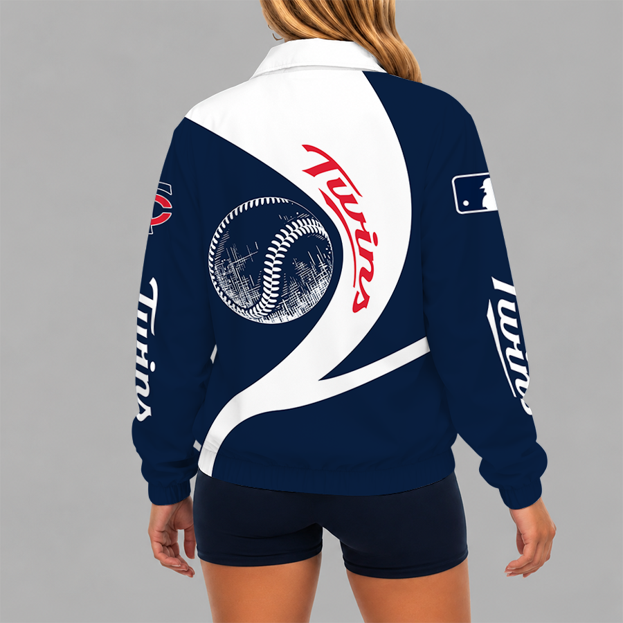 Limited Edition – Customized MLB Minnesota Twins V-Neck Zipper Sweatshirt Jacket - Image 2