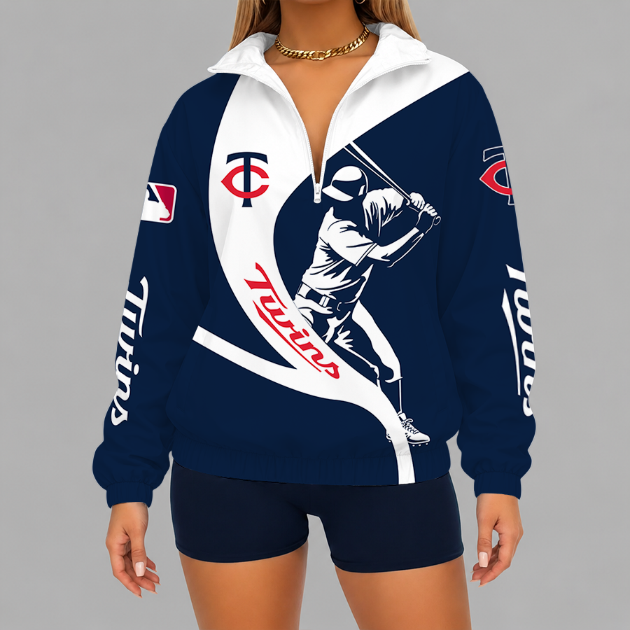 Limited Edition – Customized MLB Minnesota Twins V-Neck Zipper Sweatshirt Jacket
