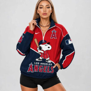 Limited Edition – Customized MLB Los Angeles Angels V-Neck Zipper Sweatshirt Jacket