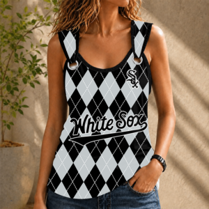 Limited Edition – Customized MLB Chicago Khaki Sox O-Ring Shoulder Tank Top