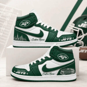 Limited Edition – Customized NFL New York Jets Air Jordan 1 Shoes