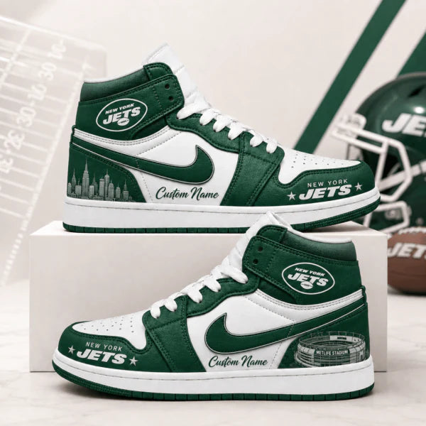 Limited Edition – Customized NFL New York Jets Air Jordan 1 Shoes
