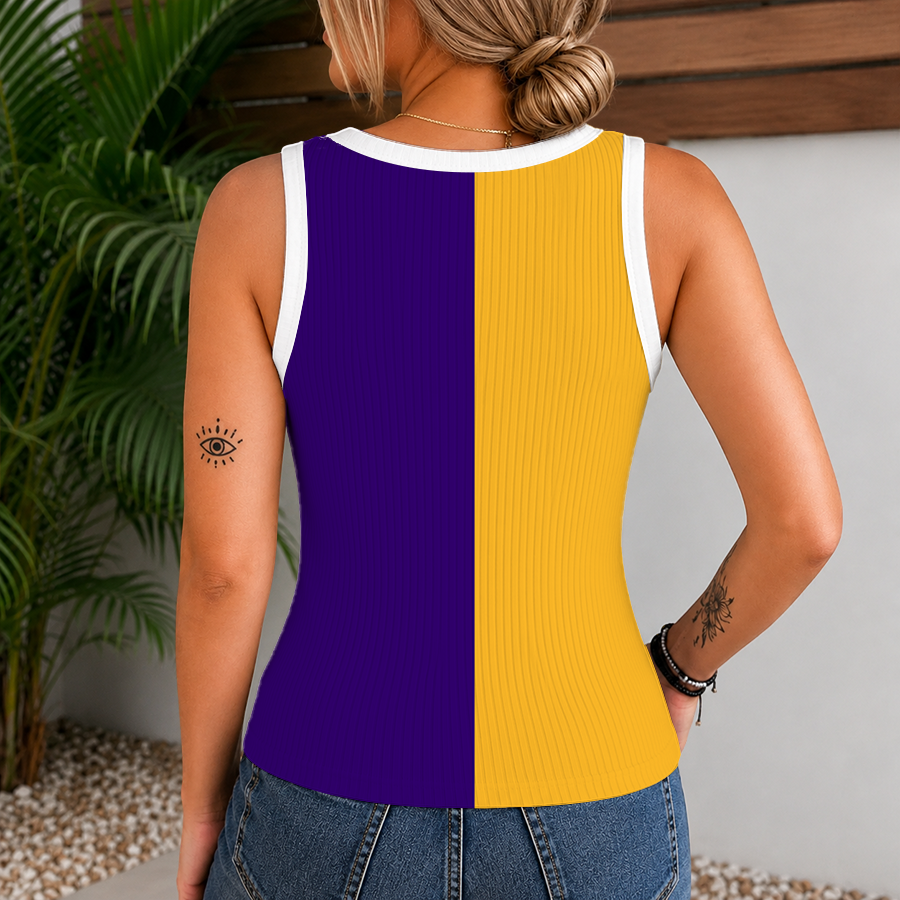 Limited Edition – Customized Nba Los Angeles Lakers Women’s V-Neck Tank Top - Image 2