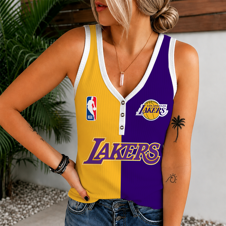 Limited Edition – Customized Nba Los Angeles Lakers Women’s V-Neck Tank Top