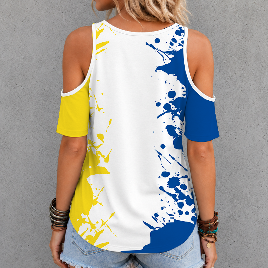 Limited Edition – Customized NCAA Delaware Fightin’ Blue Hens Criss Cross V-Neck Top - Image 2