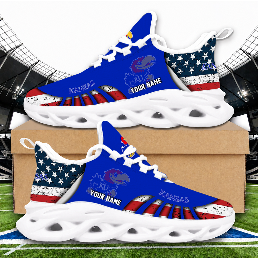 Limited Edition – New Customized NCAA Kansas Jayhawks Strappy Unisex Max Soul Sneakers