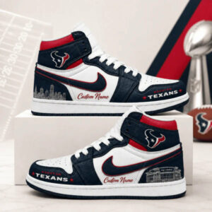 Limited Edition – Customized NFL Houston Texans Air Jordan 1 Shoes