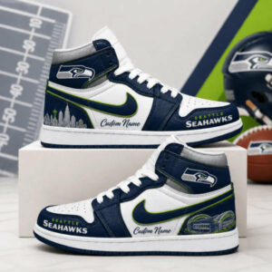 Limited Edition – Customized NFL Seattle Seahawks Air Jordan 1 Shoes