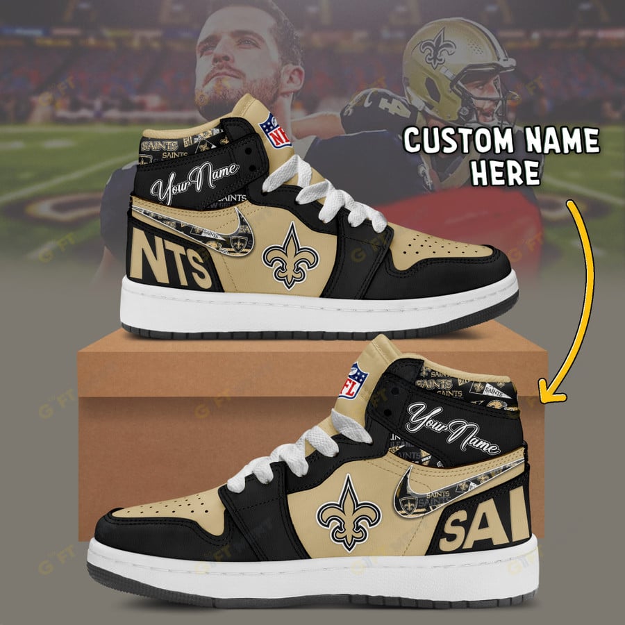 Limited Edition – Customized NFL New Orleans Saints Air Jordan 1 Shoes