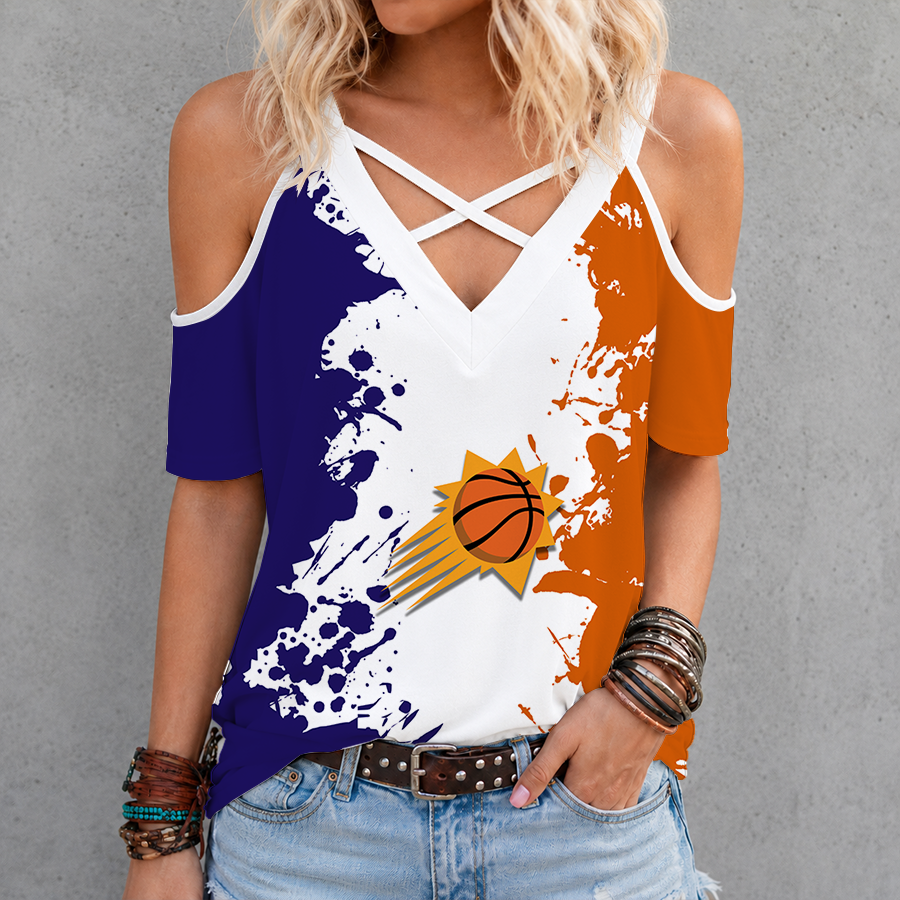 Limited Edition – Customized Nba Phoenix Suns Criss Cross V-Neck Top