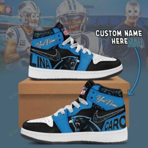 Limited Edition – Customized NFL Carolina Panthers Air Jordan 1 Shoes