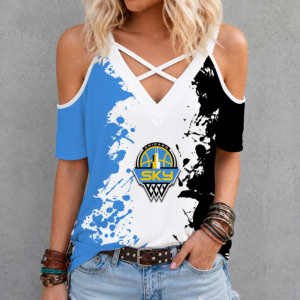 Limited Edition – Customized WNBA Chicago Sky Criss Cross V-Neck Top