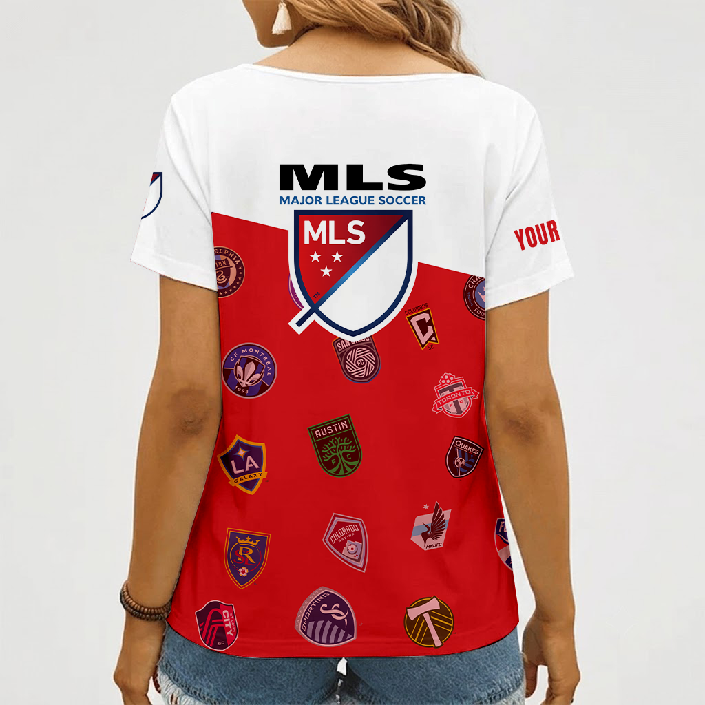 Limited Edition – Customized MLS All Team V-Neck Female Shirt - Image 2