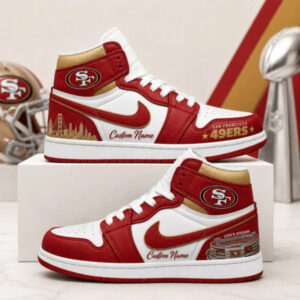 Limited Edition – Customized NFL San Francisco 49Ers Air Jordan 1 Shoes
