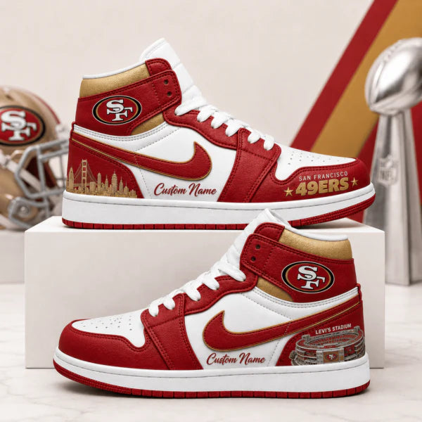 Limited Edition – Customized NFL San Francisco 49Ers Air Jordan 1 Shoes