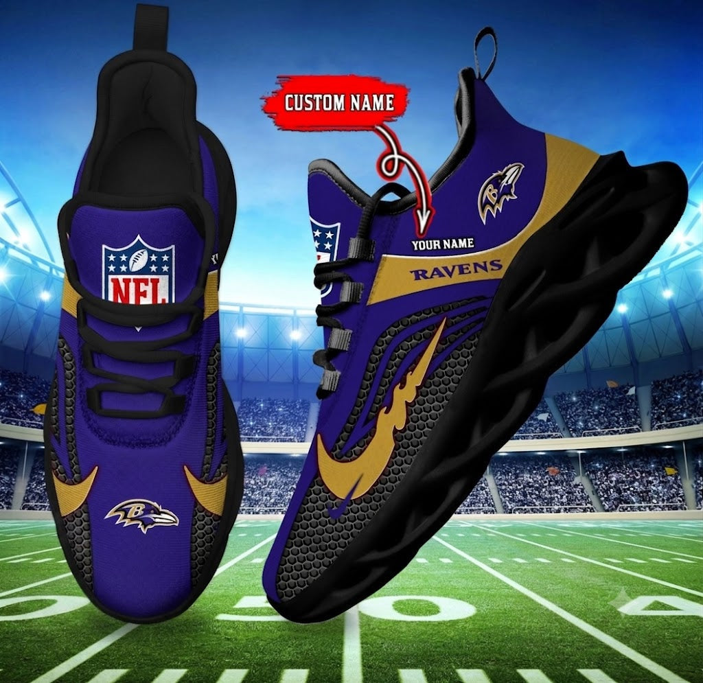 Limited Edition – Customized NFL Baltimore Ravens Unisex Max Soul Sneakers - Image 2