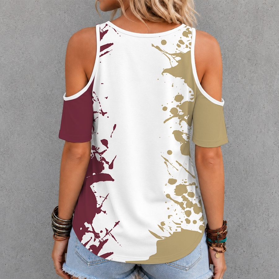 Limited Edition – Customized NCAA Florida State Seminoles Criss Cross V-Neck Top - Image 2