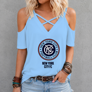 Limited Edition – Customized MLS New York City Fc Criss Cross V-Neck Top
