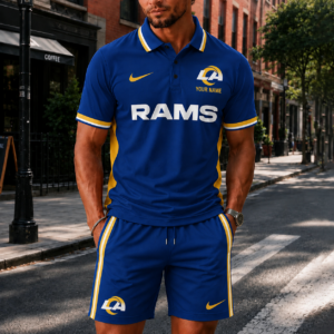 Limited Edition – Customized NFL Los Angeles Rams Polo Shirt & Short Pants