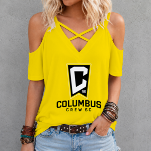 Limited Edition – Customized MLS Columbus Crew Criss Cross V-Neck Top