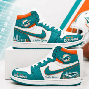 Limited Edition – Customized NFL Miami Dolphins Air Jordan 1 Shoes