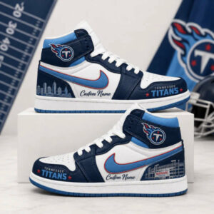 Limited Edition – Customized NFL Tennessee Titans Air Jordan 1 Shoes