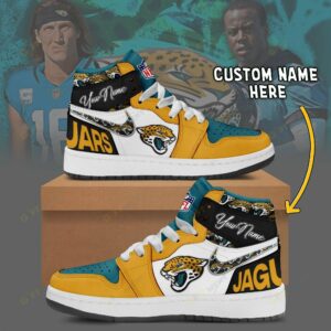 Limited Edition – Customized NFL Jacksonville Jaguars Air Jordan 1 Shoes