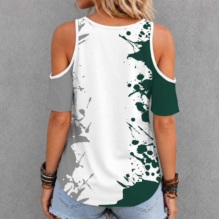 Limited Edition – New Customized NCAA Michigan State Spartans Criss Cross V-Neck Top - Image 2