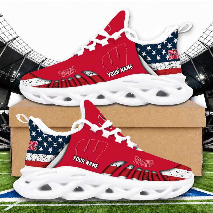 Limited Edition – Customized NCAA Wisconsin Badgers Max Soul Sneakers