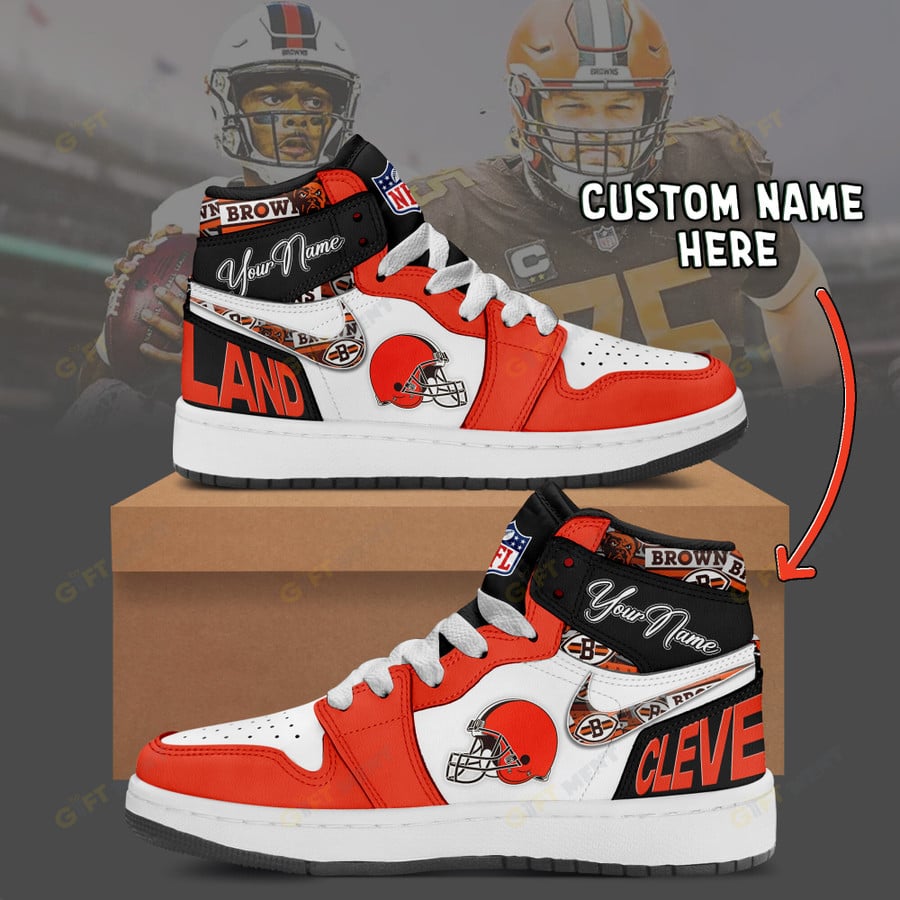 Limited Edition – Customized NFL Cleveland Browns Air Jordan 1 Shoes