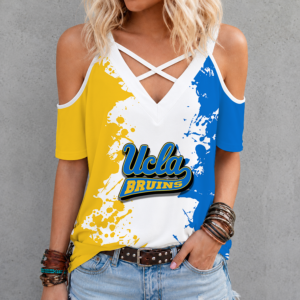 Limited Edition – New Customized NCAA Ucla Bruins Criss Cross V-Neck Top