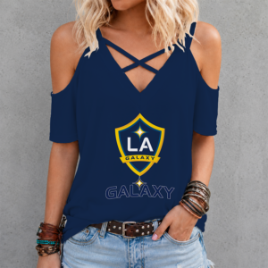 Limited Edition – Customized MLS La Galaxy Criss Cross V-Neck Top