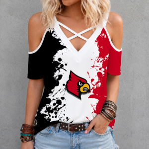 Limited Edition – Customized NCAA Louisville Cardinals Criss Cross V-Neck Top
