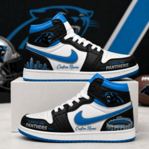 Limited Edition – Customized NFL Carolina Panthers Air Jordan 1 Shoes