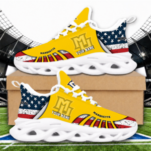 Limited Edition – New Customized NCAA Marquette Golden Eagles Strappy Unisex Max Soul Sneakers