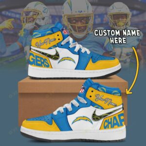 Limited Edition – Customized NFL Los Angeles Chargers Air Jordan 1 Shoes